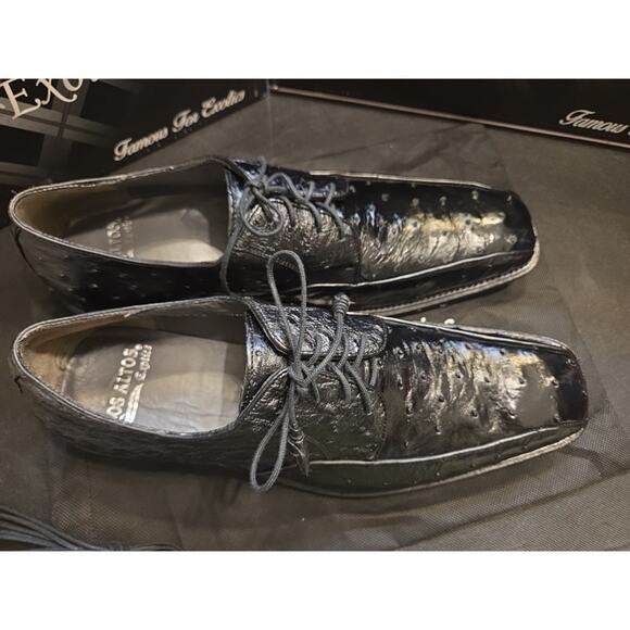 LOS ALTOS GENUINE BLACK OSTRICH OXFORDS DRESS SHOE US 11.5 main image 6